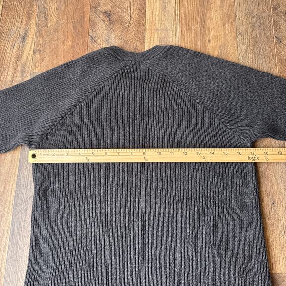 Lululemon Knit Crew Neck Ribbed Sweater Women's Size 2 Gray Knit Pockets - Picture 7 of 9